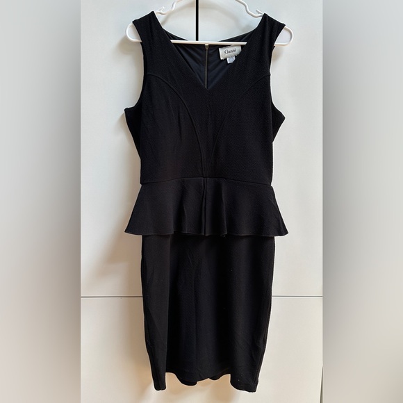 GANNI Eleanor Peplum Dress Black - stretch Large - Picture 11 of 12